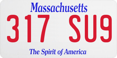 MA license plate 317SU9