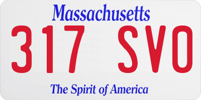 MA license plate 317SV0