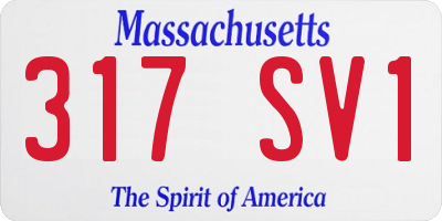 MA license plate 317SV1