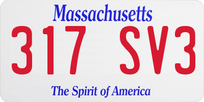 MA license plate 317SV3