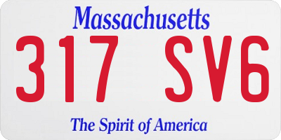 MA license plate 317SV6