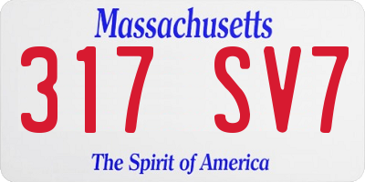 MA license plate 317SV7