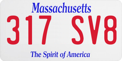 MA license plate 317SV8