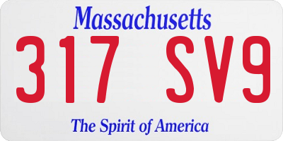 MA license plate 317SV9