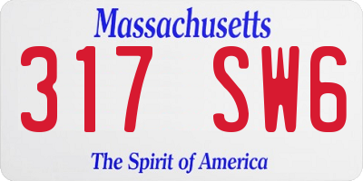 MA license plate 317SW6