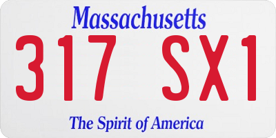 MA license plate 317SX1