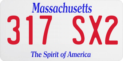MA license plate 317SX2
