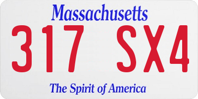 MA license plate 317SX4