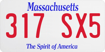 MA license plate 317SX5