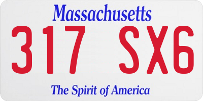 MA license plate 317SX6