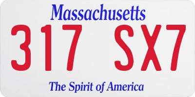 MA license plate 317SX7