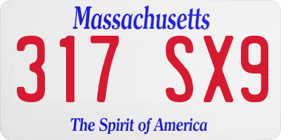 MA license plate 317SX9