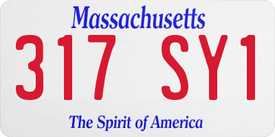 MA license plate 317SY1
