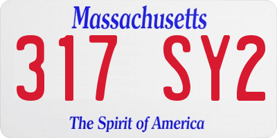 MA license plate 317SY2