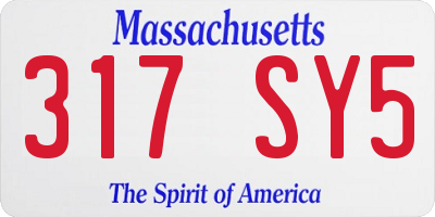 MA license plate 317SY5