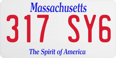 MA license plate 317SY6