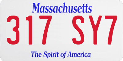 MA license plate 317SY7