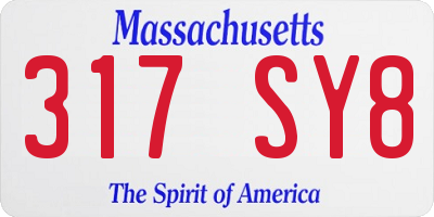 MA license plate 317SY8