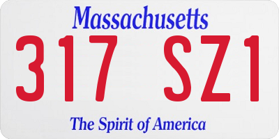 MA license plate 317SZ1