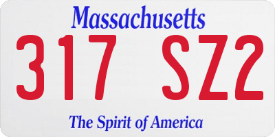 MA license plate 317SZ2