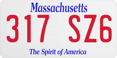 MA license plate 317SZ6