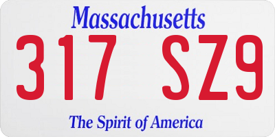 MA license plate 317SZ9