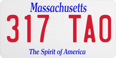 MA license plate 317TA0