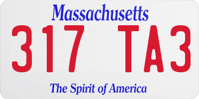 MA license plate 317TA3