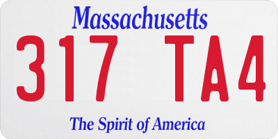MA license plate 317TA4