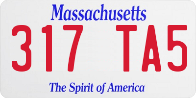 MA license plate 317TA5