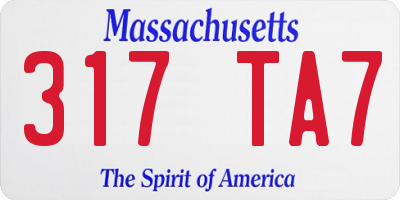 MA license plate 317TA7