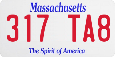 MA license plate 317TA8