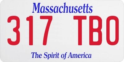 MA license plate 317TB0