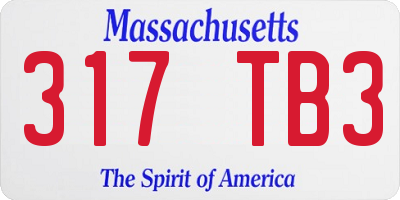 MA license plate 317TB3