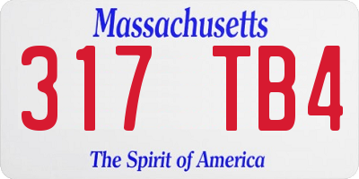 MA license plate 317TB4