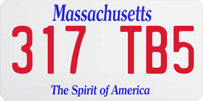 MA license plate 317TB5