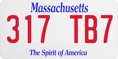 MA license plate 317TB7