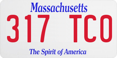 MA license plate 317TC0