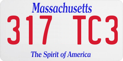 MA license plate 317TC3