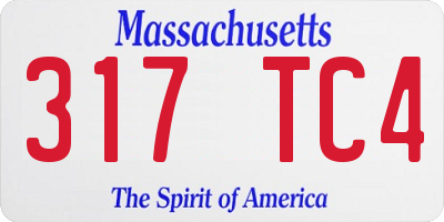 MA license plate 317TC4
