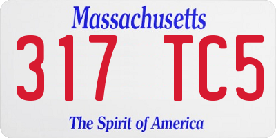MA license plate 317TC5