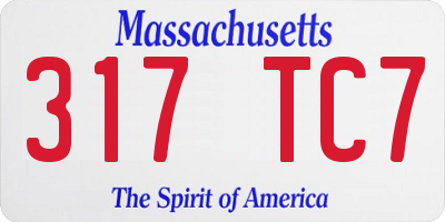 MA license plate 317TC7