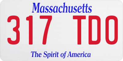 MA license plate 317TD0
