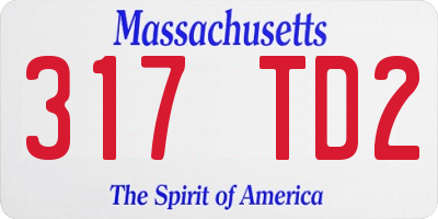 MA license plate 317TD2