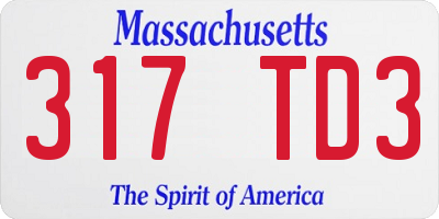 MA license plate 317TD3