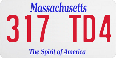 MA license plate 317TD4