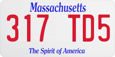 MA license plate 317TD5
