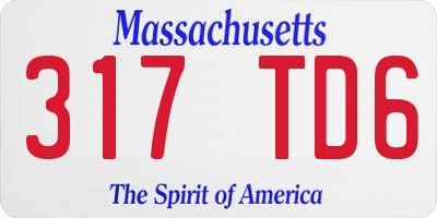 MA license plate 317TD6