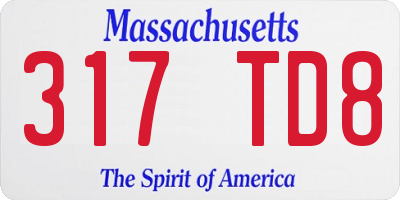 MA license plate 317TD8
