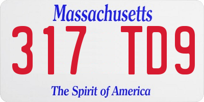 MA license plate 317TD9